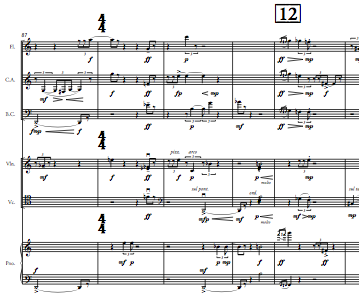 snapshot of score of The Bossa Nova Variations
